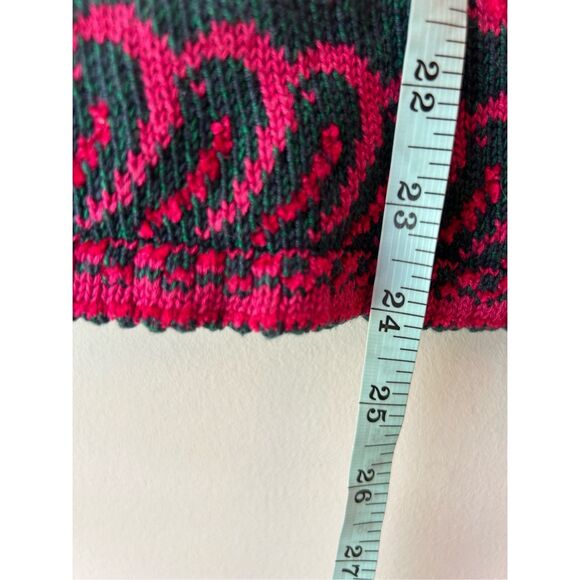 Vintage Women's 80's Cullinane Sweater sz S Embroidery Puff Sleeves Floral Green - Picture 4 of 7